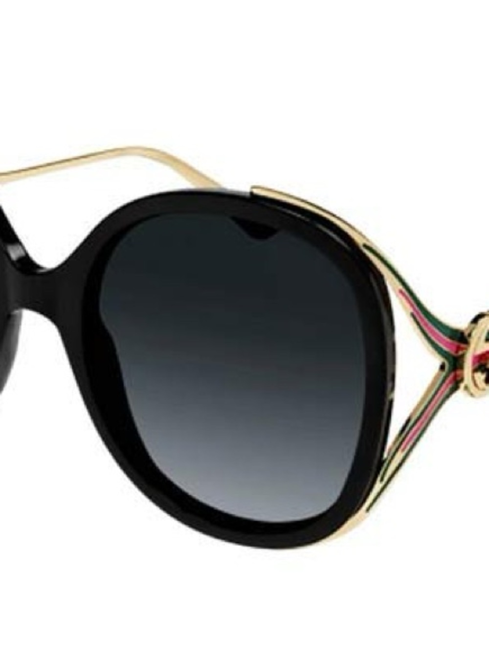 Gucci Black Gradient Lens Oversized Women's Sunglasses